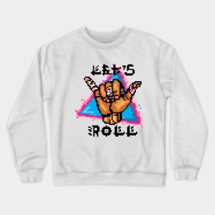 Let's Roll 8-Bit Hang Loose Hand Crewneck Sweatshirt